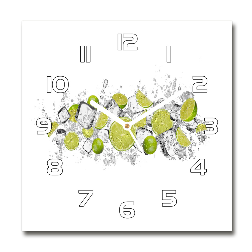 Square wall clock Ice dice lime