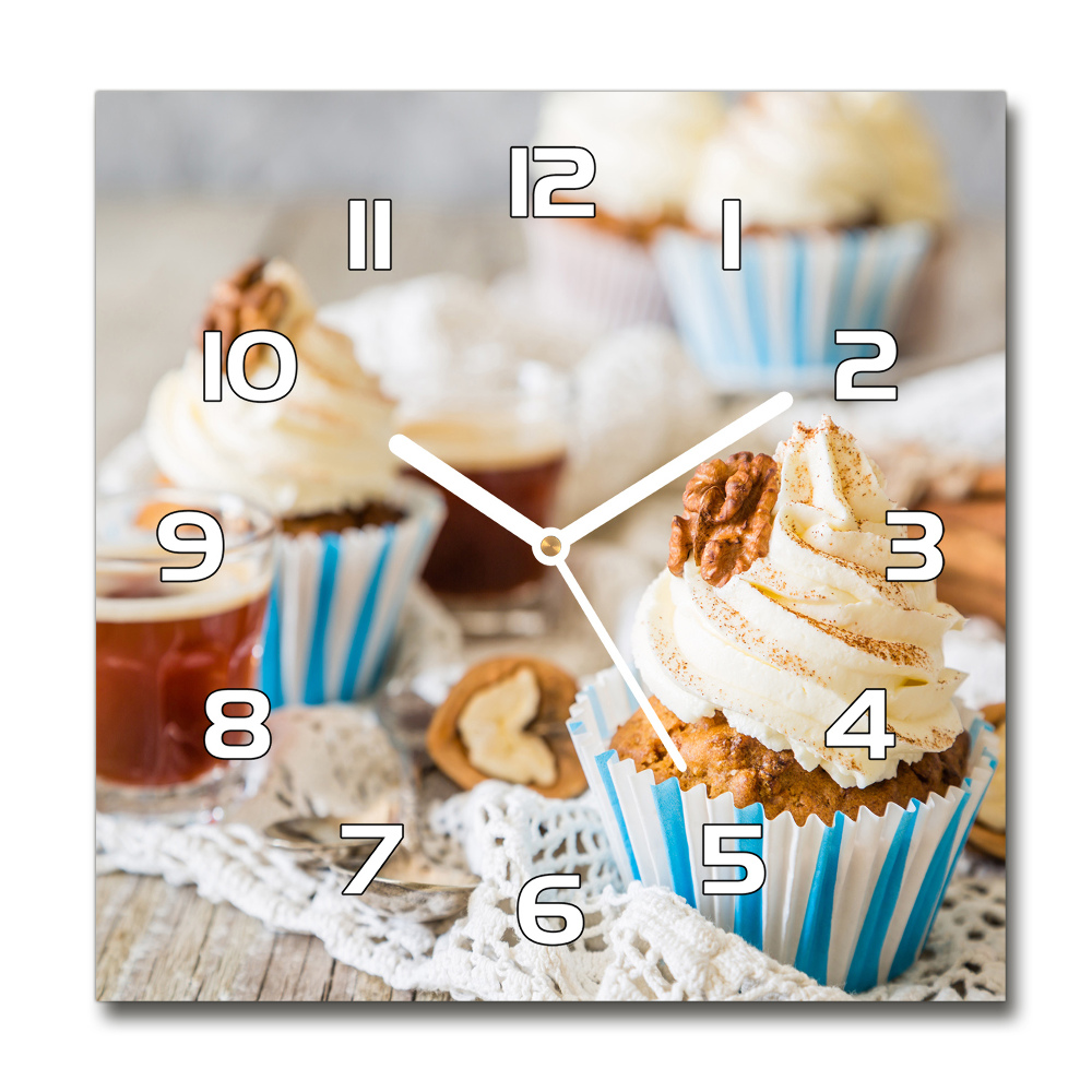 Square wall clock Cupcakes