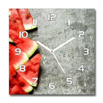 Square kitchen clock Chopped watermelon