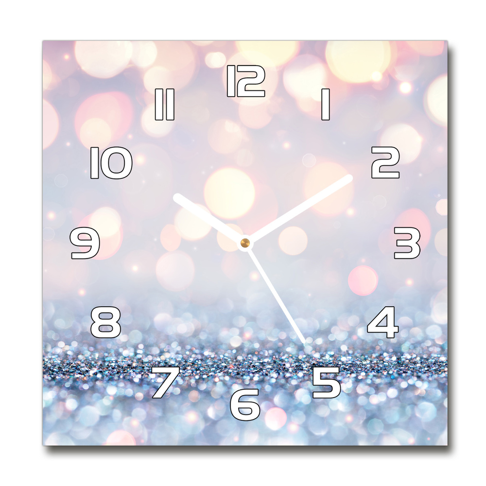 Square glass clock Shiny background