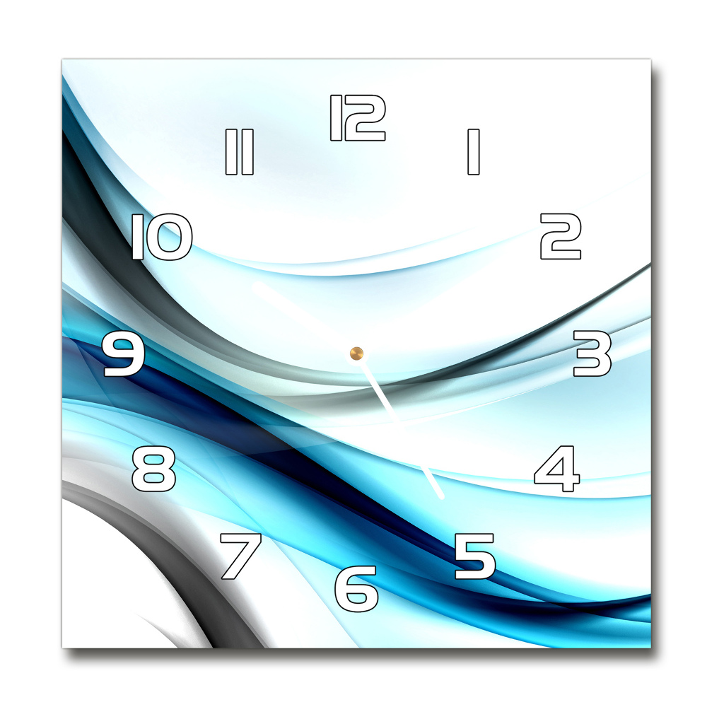 Square wall clock Wave abstraction