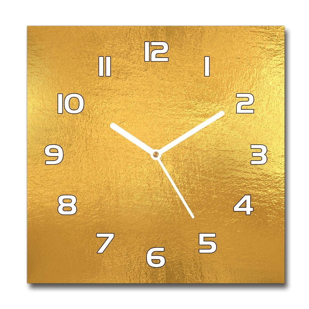 Square wall clock Golden foil background