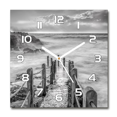 Square wall clock Path at the sea