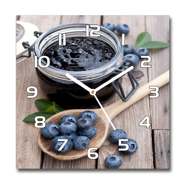 Square glass wall clock blueberry jam