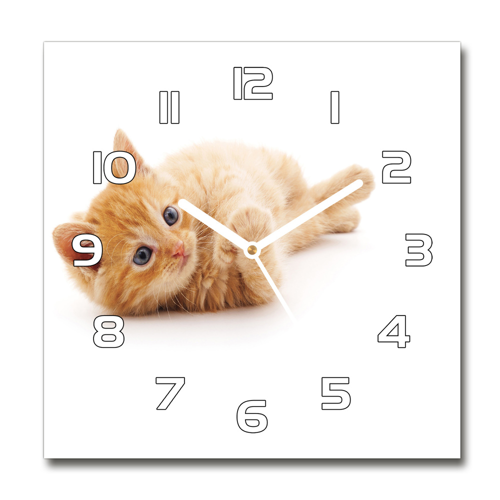 Square wall clock Red Cat