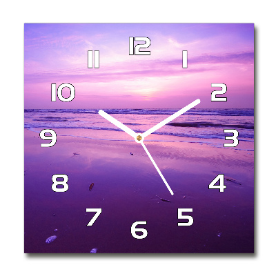 Square wall clock Sunset sea