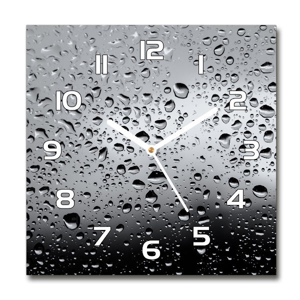 Square wall clock Drops of water