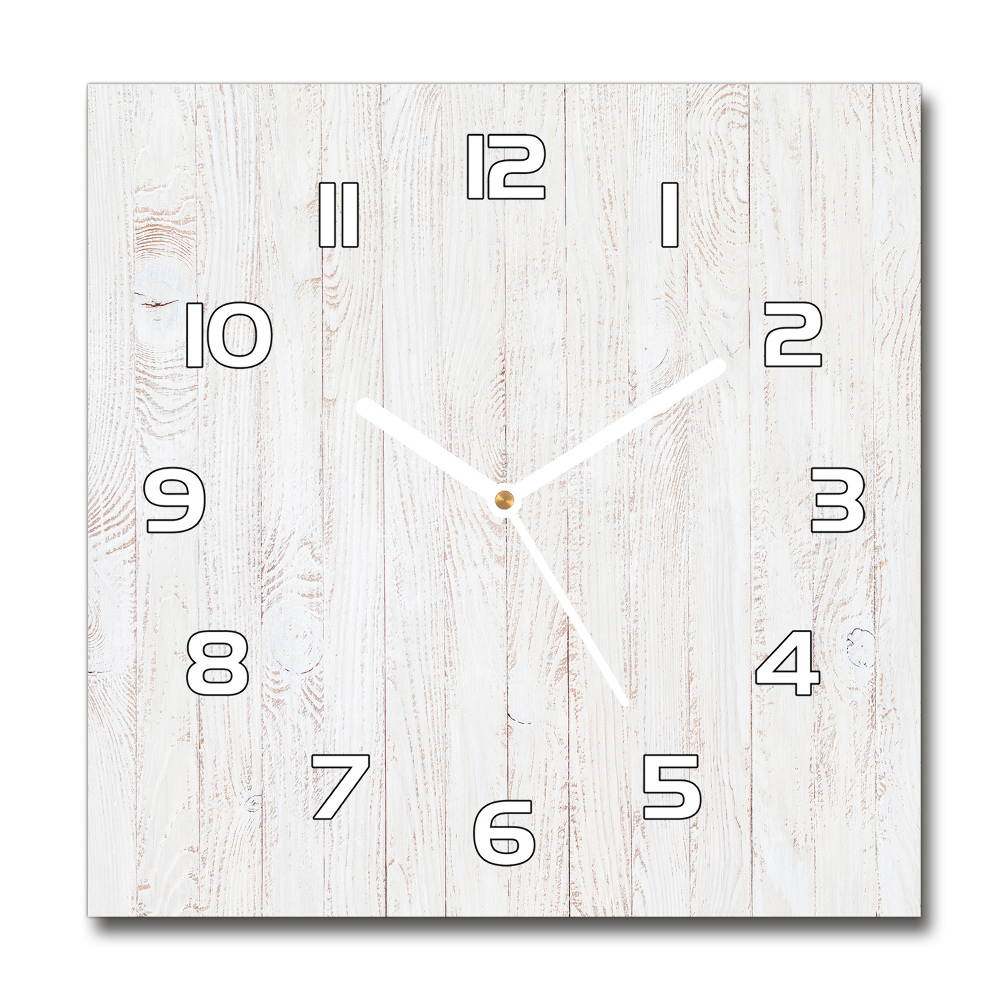 Square wall clock Wooden background