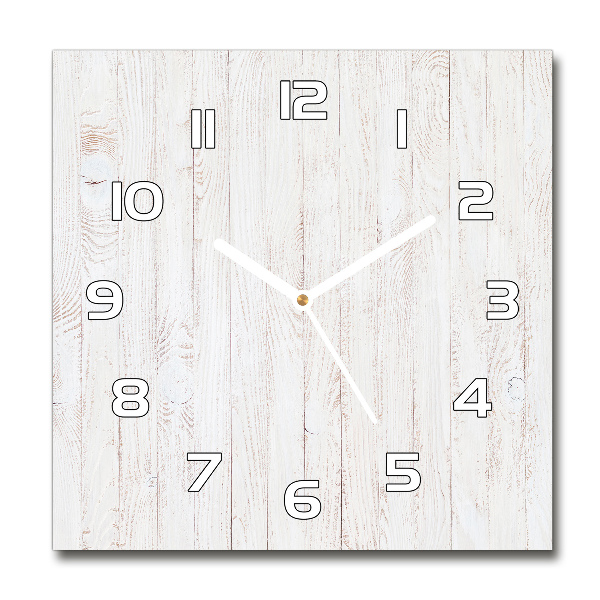 Square wall clock Wooden background