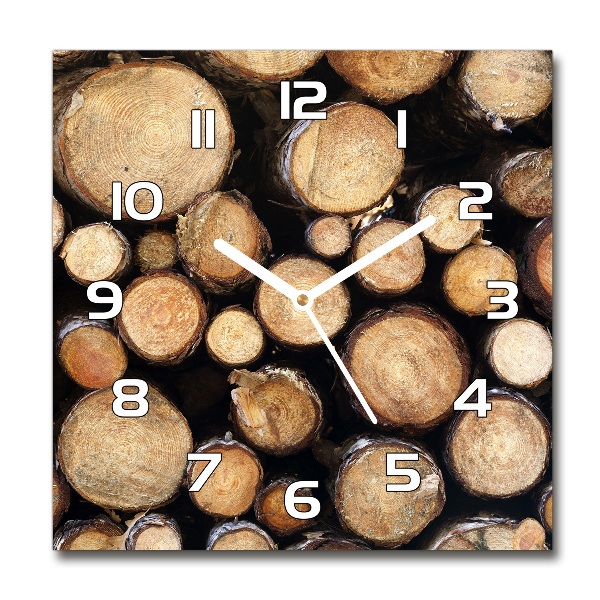 Square wall clock Logs