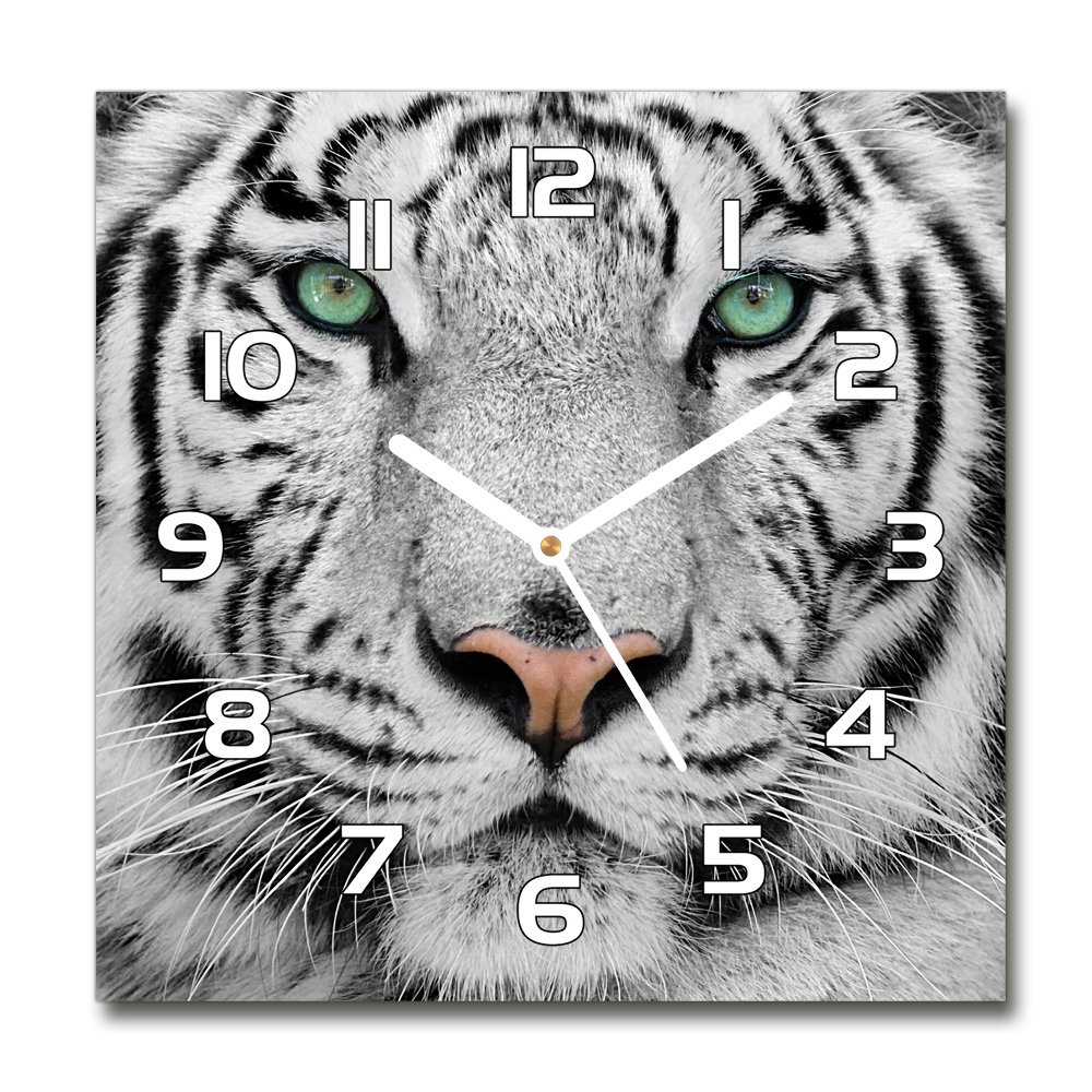 Square wall clock White Tiger