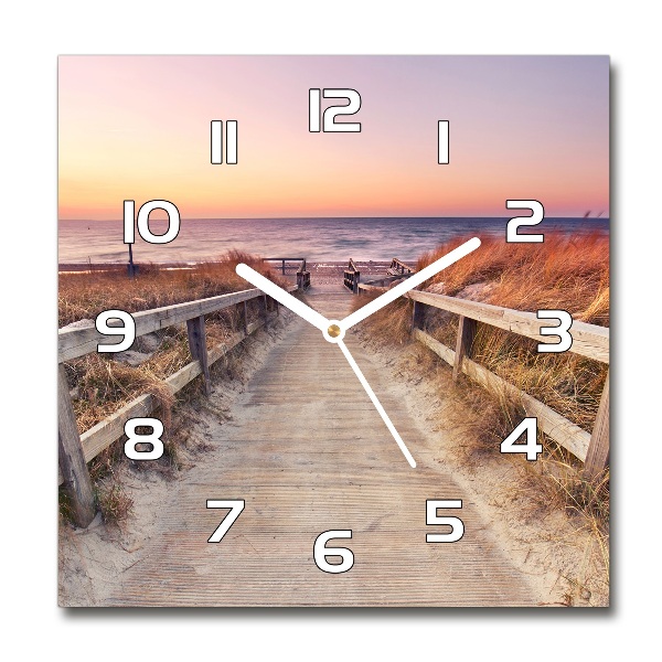 Square kitchen clock Path to the beach