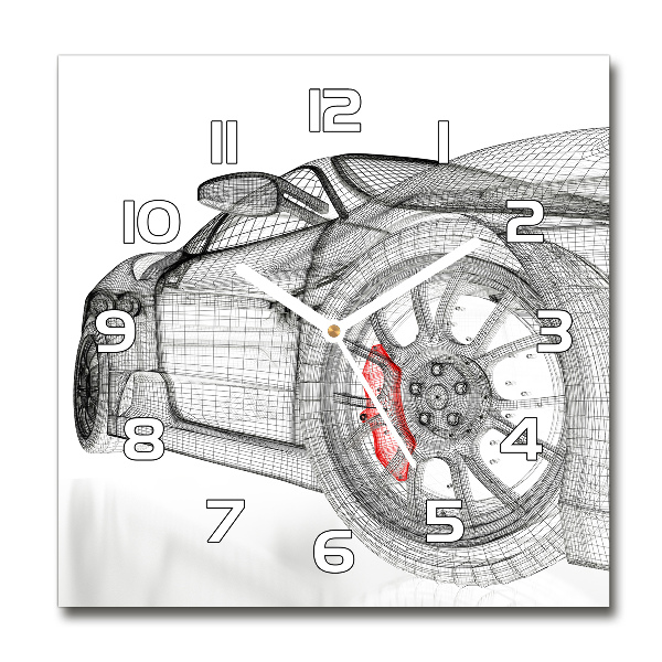 Square wall clock Mesh of the car