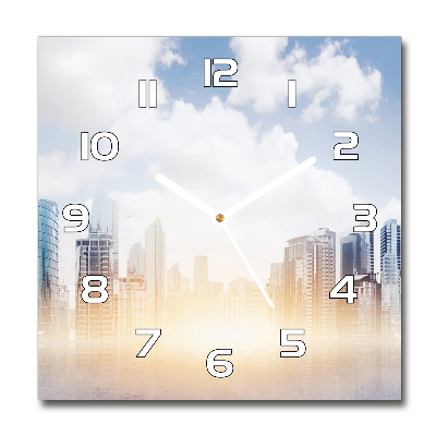 Square kitchen clock Skyscrapers