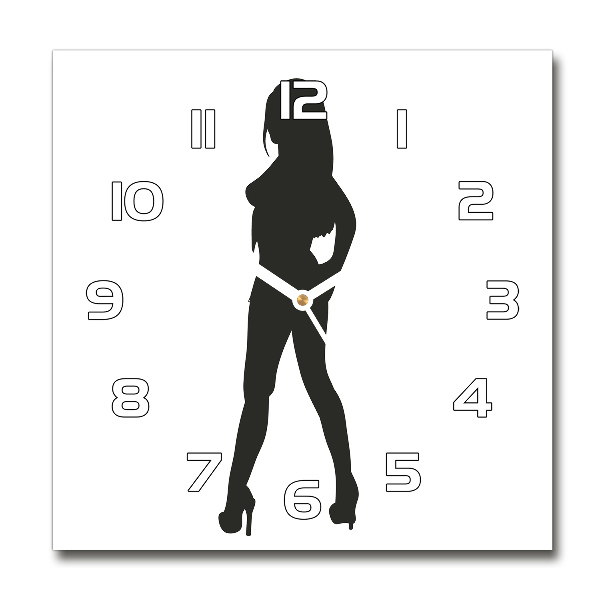 Square kitchen clock A woman's silhouette