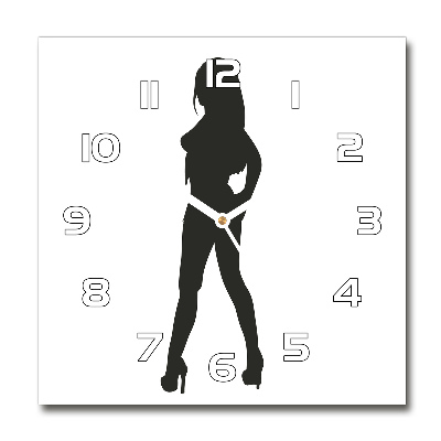 Square kitchen clock A woman's silhouette