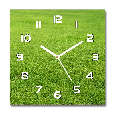 Square kitchen clock green grass