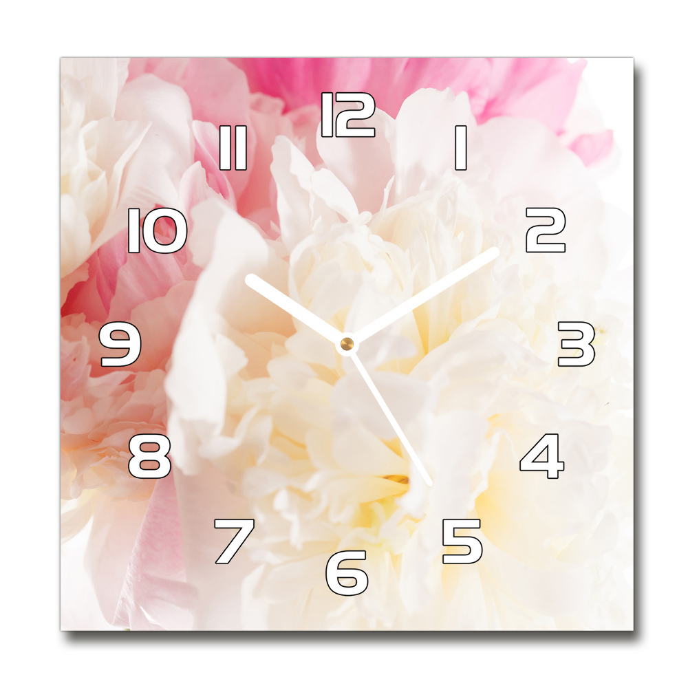 Square wall clock Peony