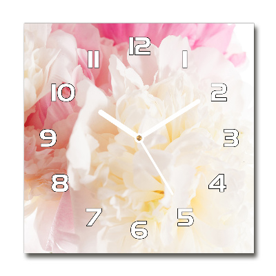 Square wall clock Peony