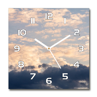 Square wall clock Clouds in the sky