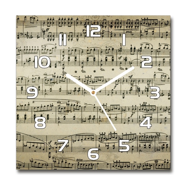 Square wall clock Notes on the staff