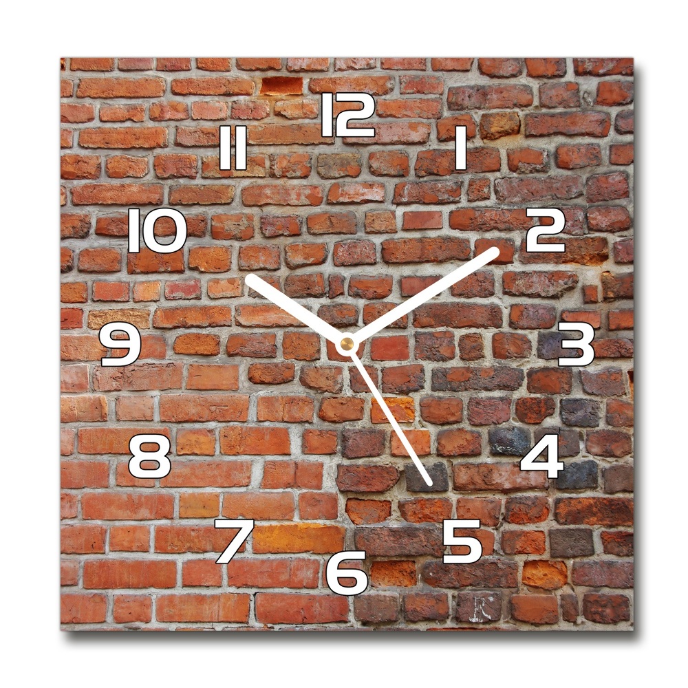 Square kitchen clock Brick wall