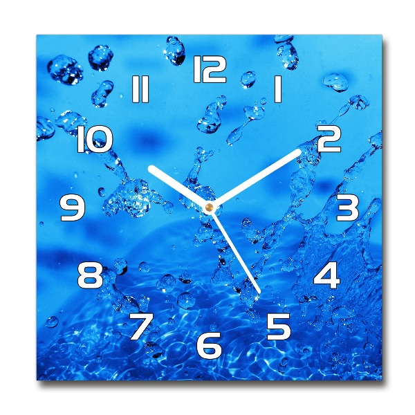 Square wall clock Drops of water