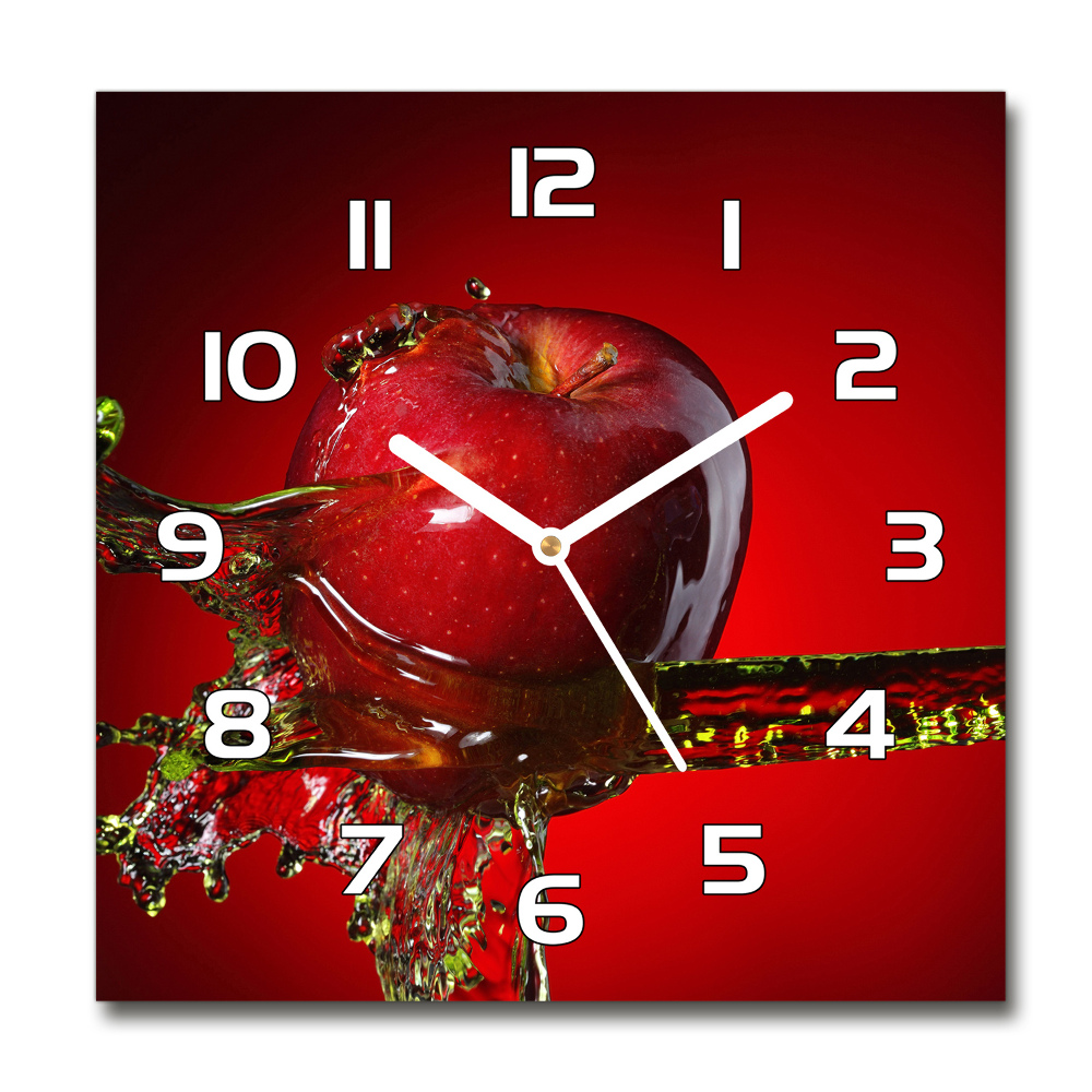 Square kitchen clock Apple and water