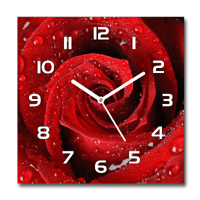 Square wall clock Rose drops