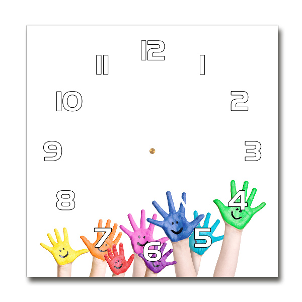 Square wall clock Painted hands