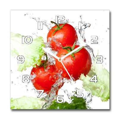 Square wall clock Tomatoes and lettuce