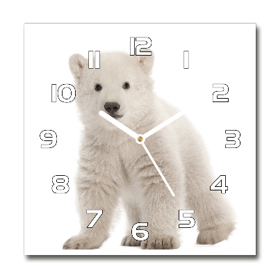 Square wall clock A polar bear