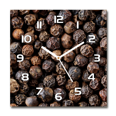 Square kitchen clock Pepper grains