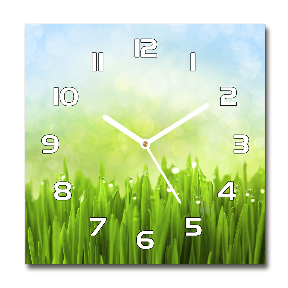 Square wall clock Grass