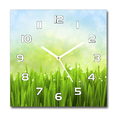 Square wall clock Grass