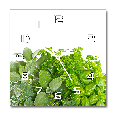 Square kitchen clock Herbs