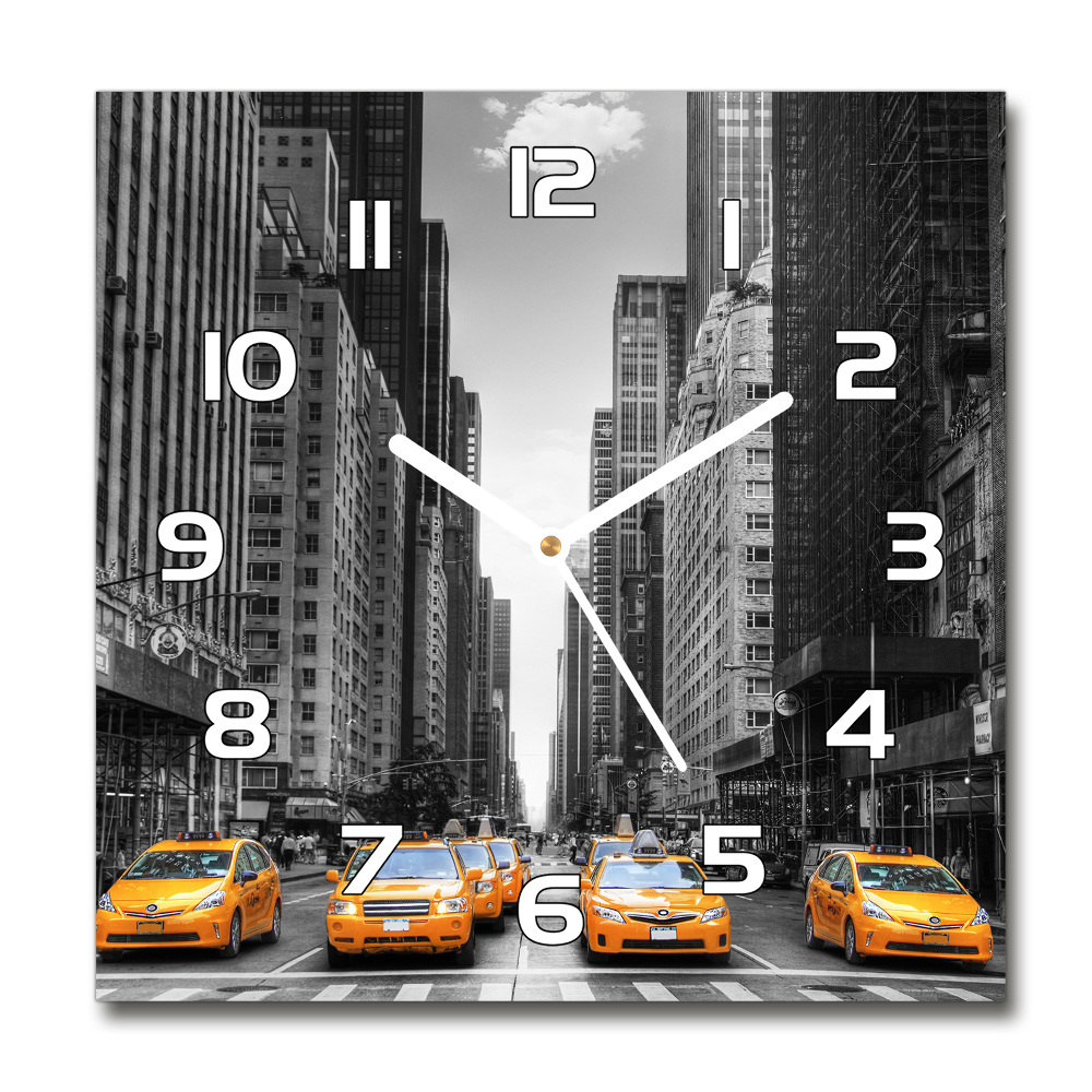 Square kitchen clock New York taxis