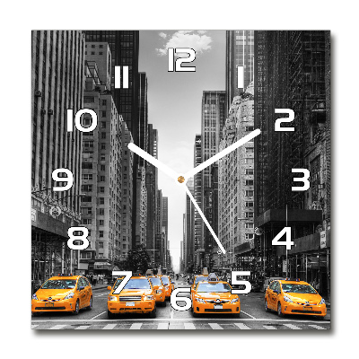 Square kitchen clock New York taxis