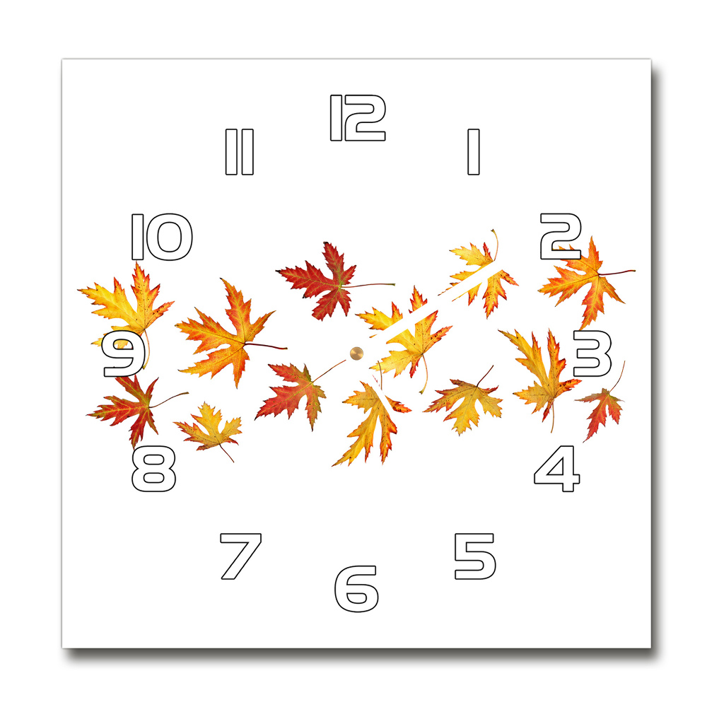 Square kitchen clock Autumn leaves