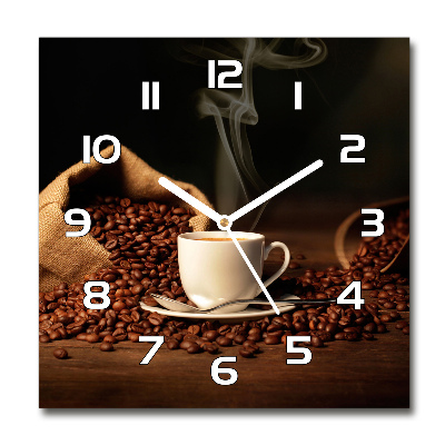 Square wall clock Coffee in a cup