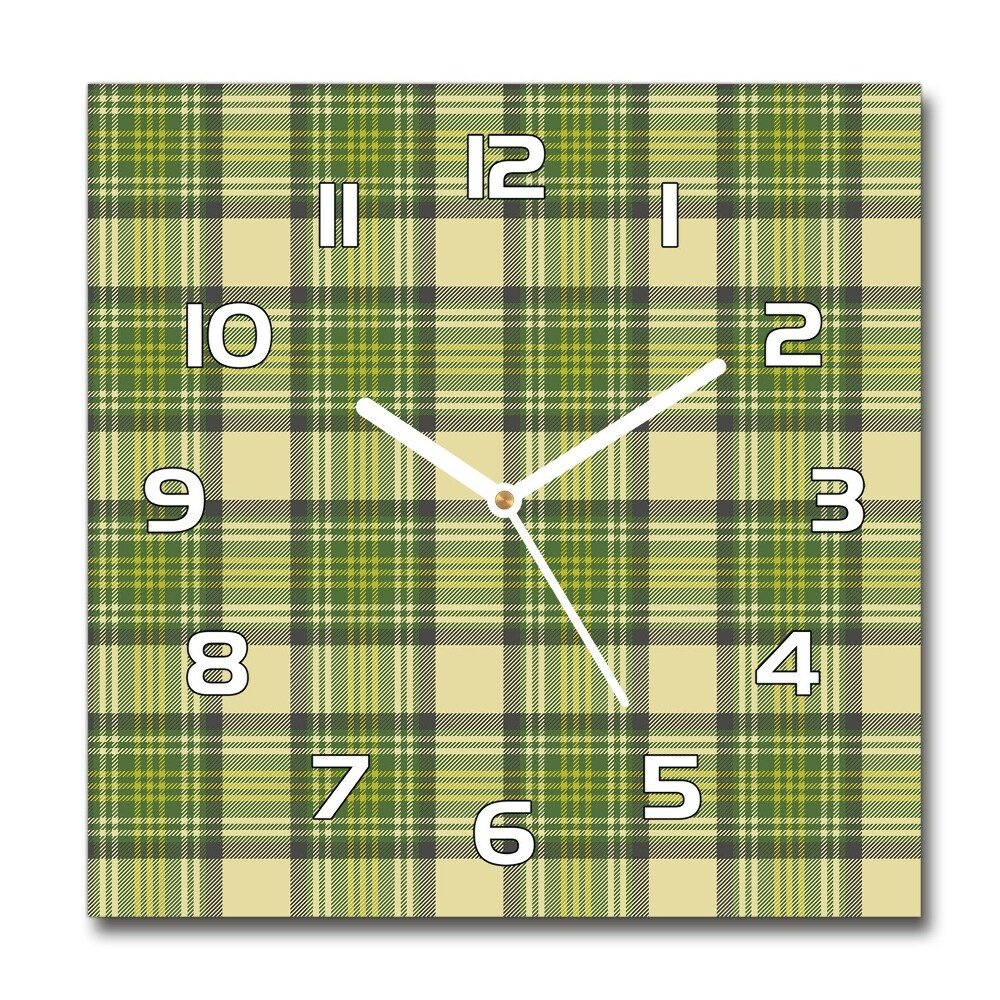 Square glass clock Green grille