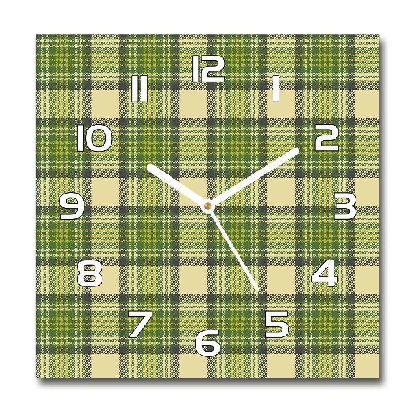 Square glass clock Green grille