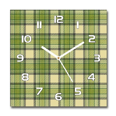 Square glass clock Green grille