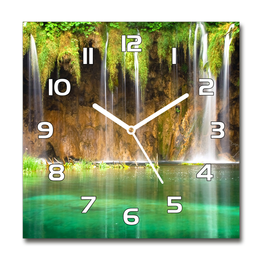 Square glass wall clock Plitwickie lakes