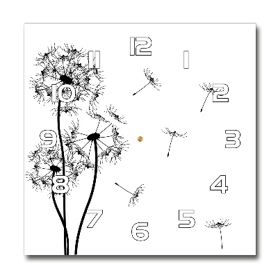 Square wall clock dandelions