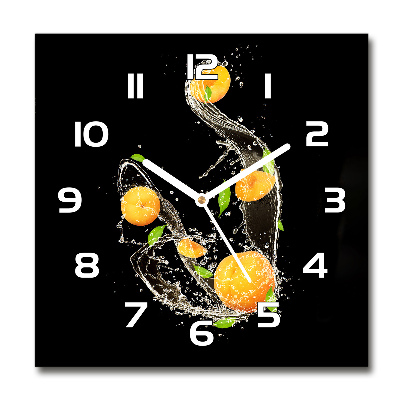 Square wall clock Apricots and water