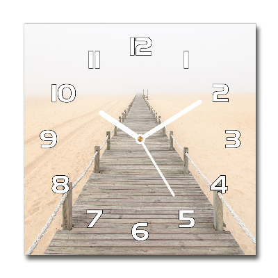 Square kitchen clock Path on the beach