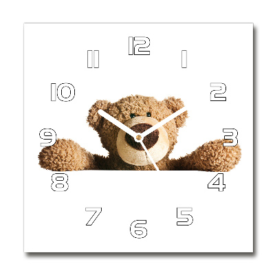 Square wall clock Teddy bear