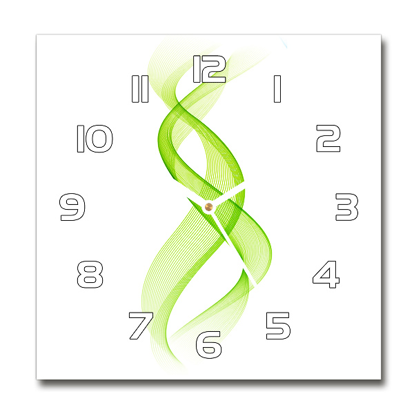 Square wall clock Colorful waves