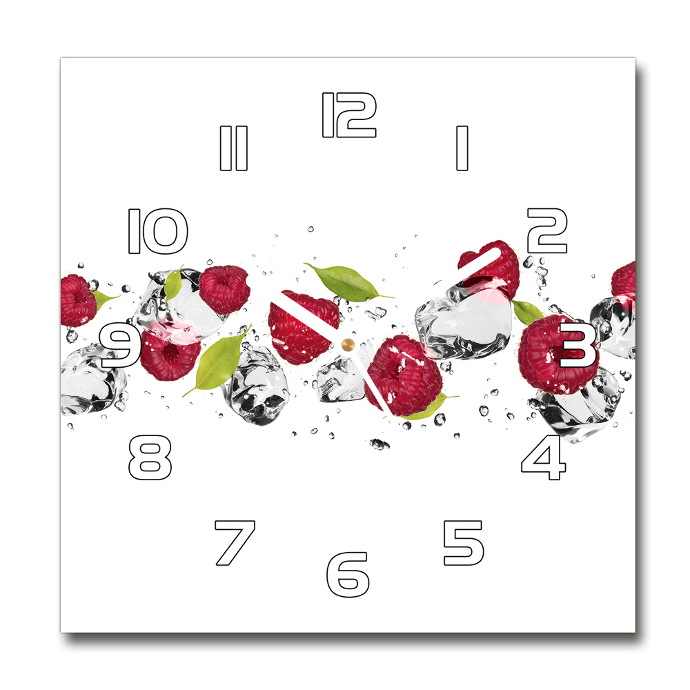 Square wall clock Raspberry and water